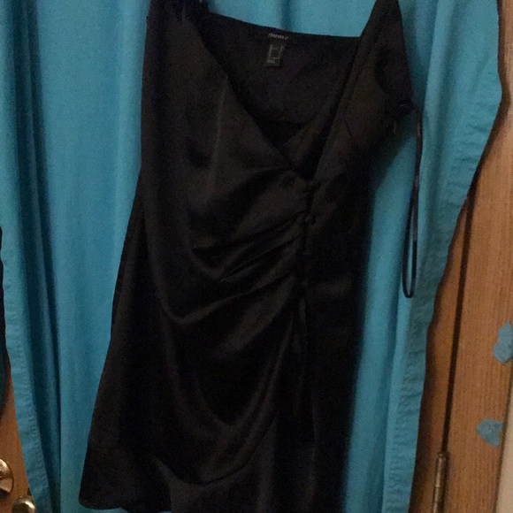 Forever 21 black satin dress. - Picture 1 of 1